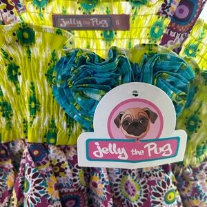 Girls jelly the pug dress size 6 bnwt